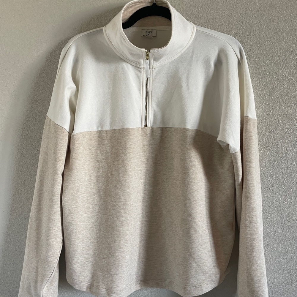 Two-Tone Beige and White Women’s Pullover
